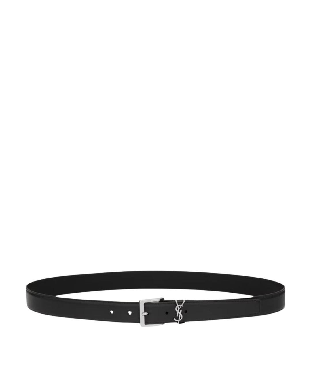 SAINT LAURENT Черный кожаный ремень, фото 1