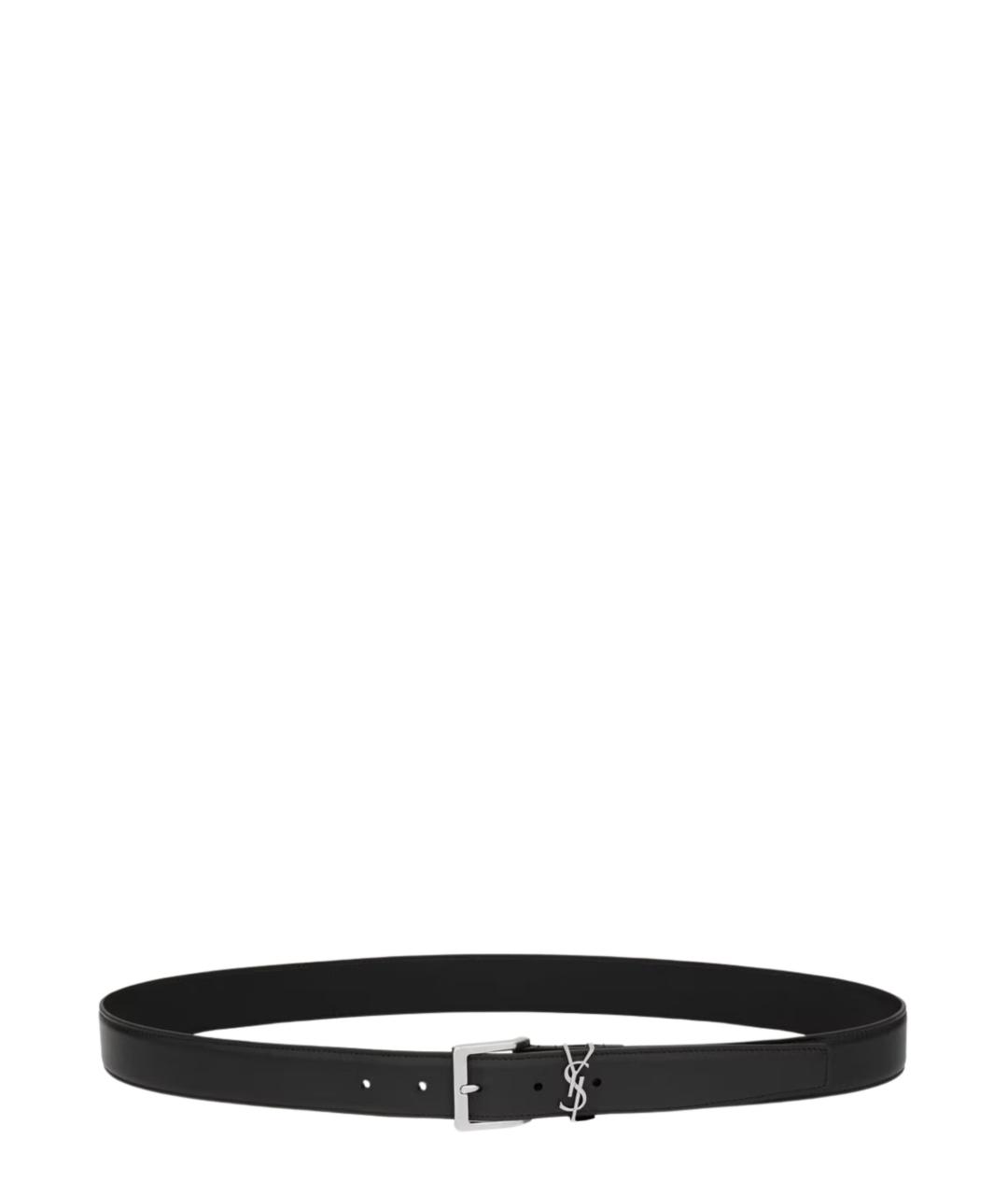 SAINT LAURENT Черный кожаный ремень, фото 3