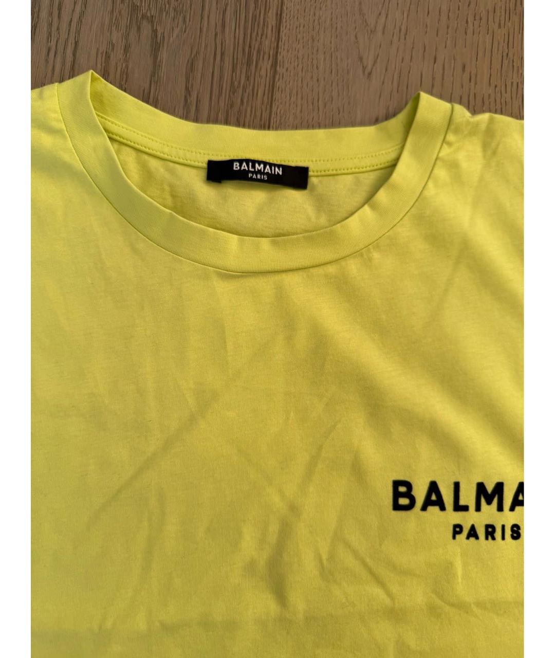 BALMAIN Желтая хлопковая майка, фото 2