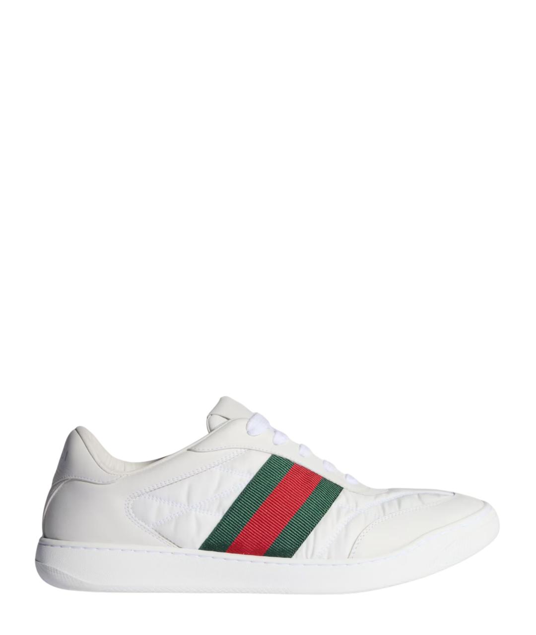 GUCCI Белые текстильные низкие кроссовки / кеды, фото 6
