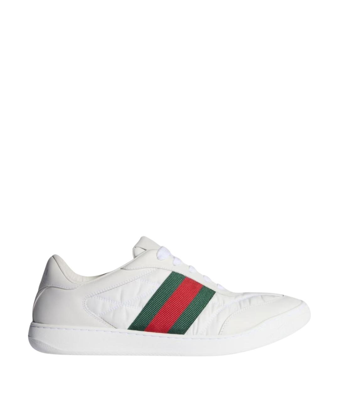GUCCI Белые текстильные низкие кроссовки / кеды, фото 1