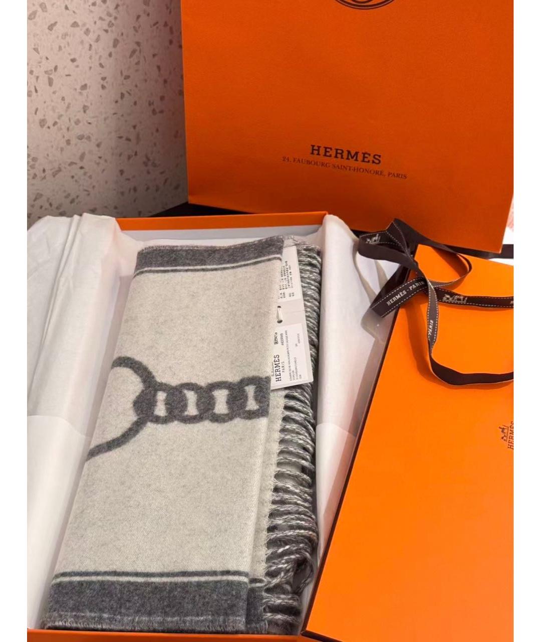 HERMES Мульти кашемировый шарф, фото 4