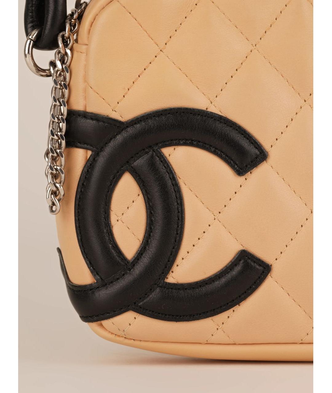 CHANEL Бежевая кожаная сумка с короткими ручками, фото 8