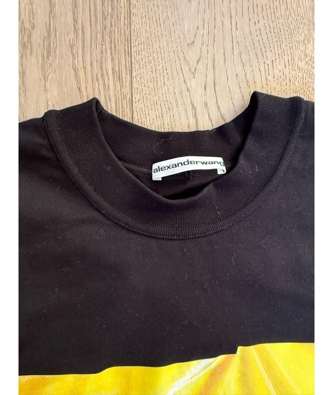 ALEXANDER WANG Черная хлопковая футболка, фото 2