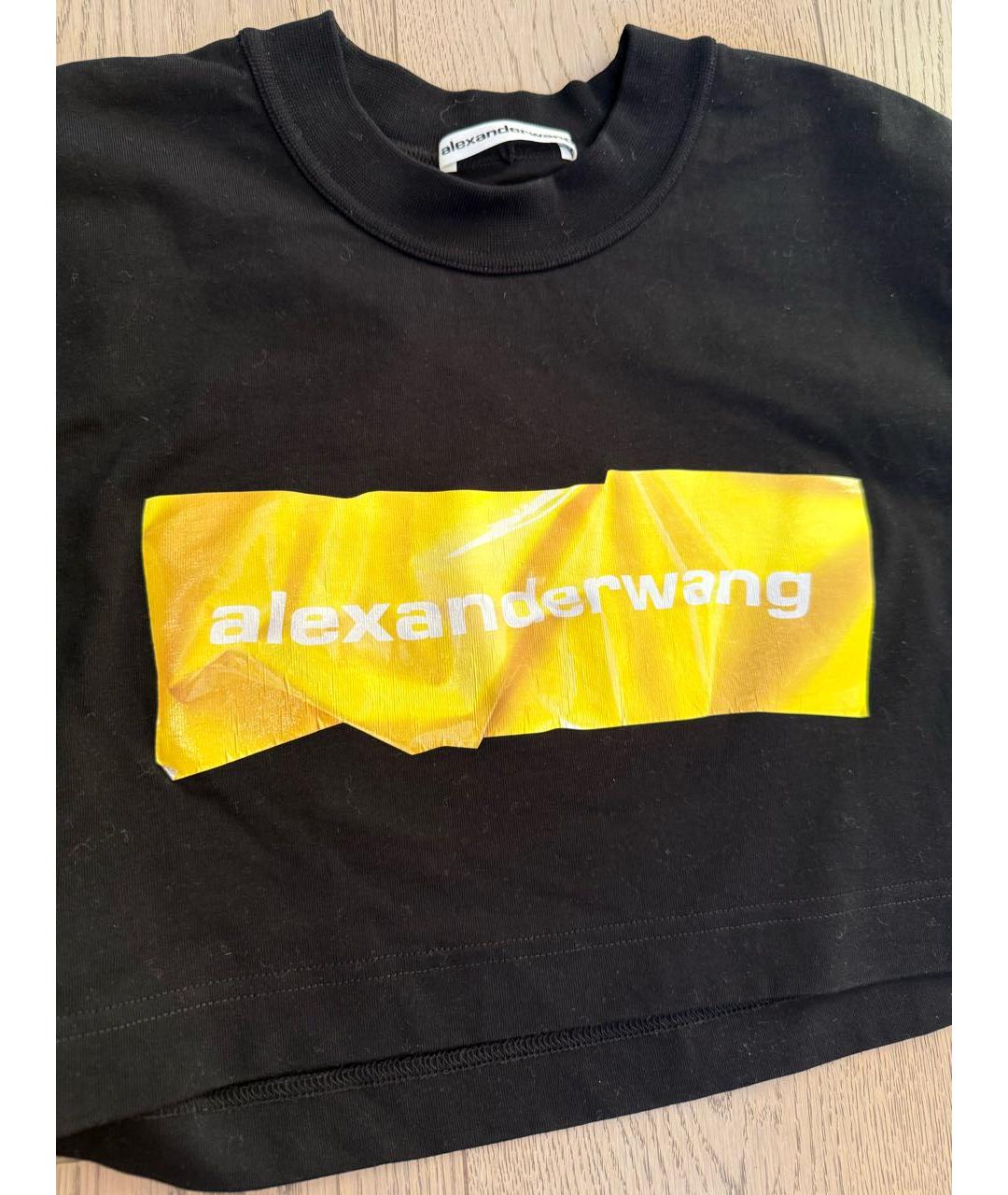 ALEXANDER WANG Черная хлопковая футболка, фото 3