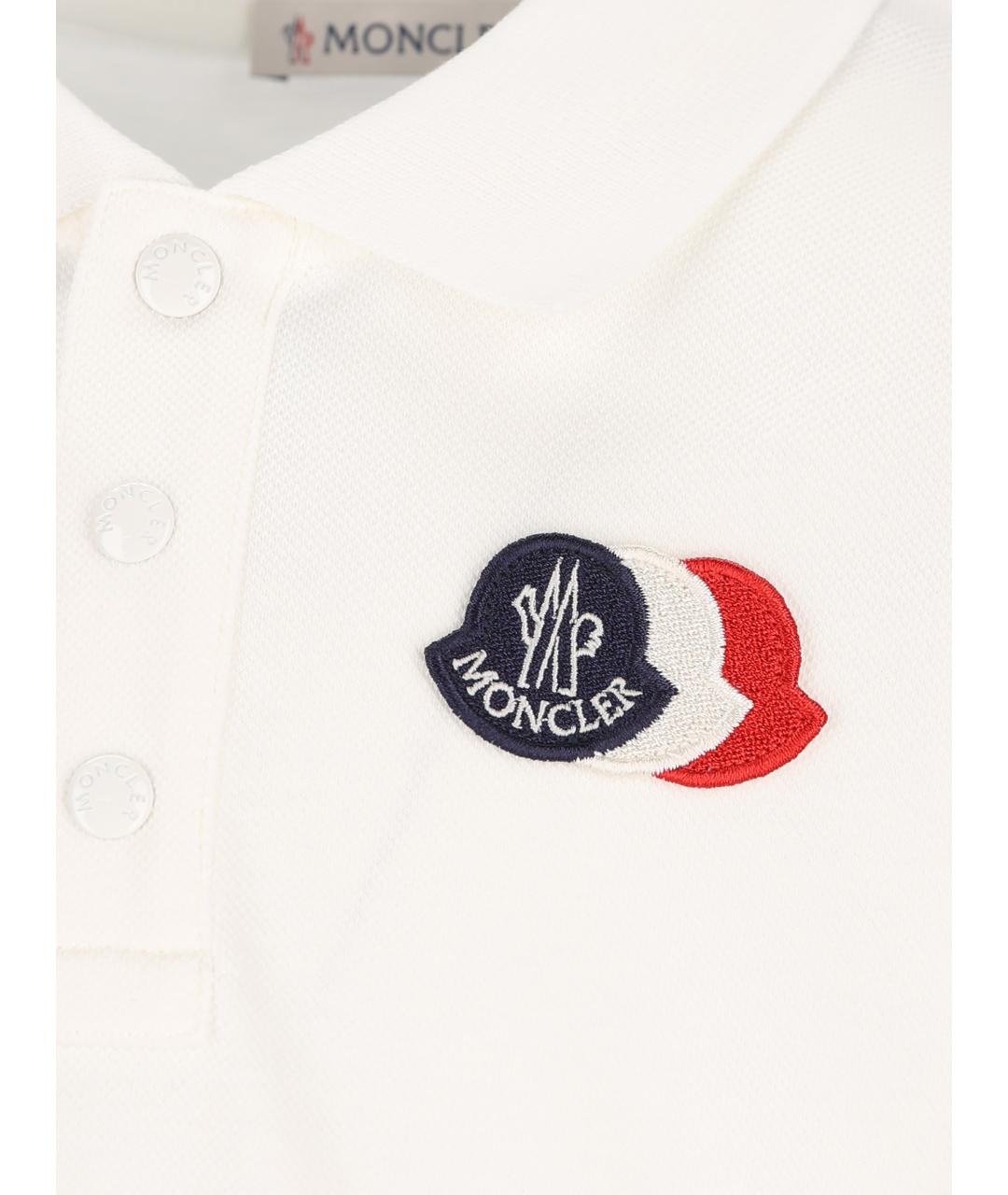 MONCLER KIDS Белая хлопковая детская футболка, фото 4