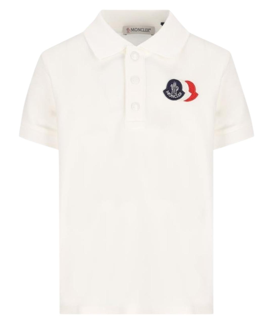 MONCLER KIDS Белая хлопковая детская футболка, фото 1