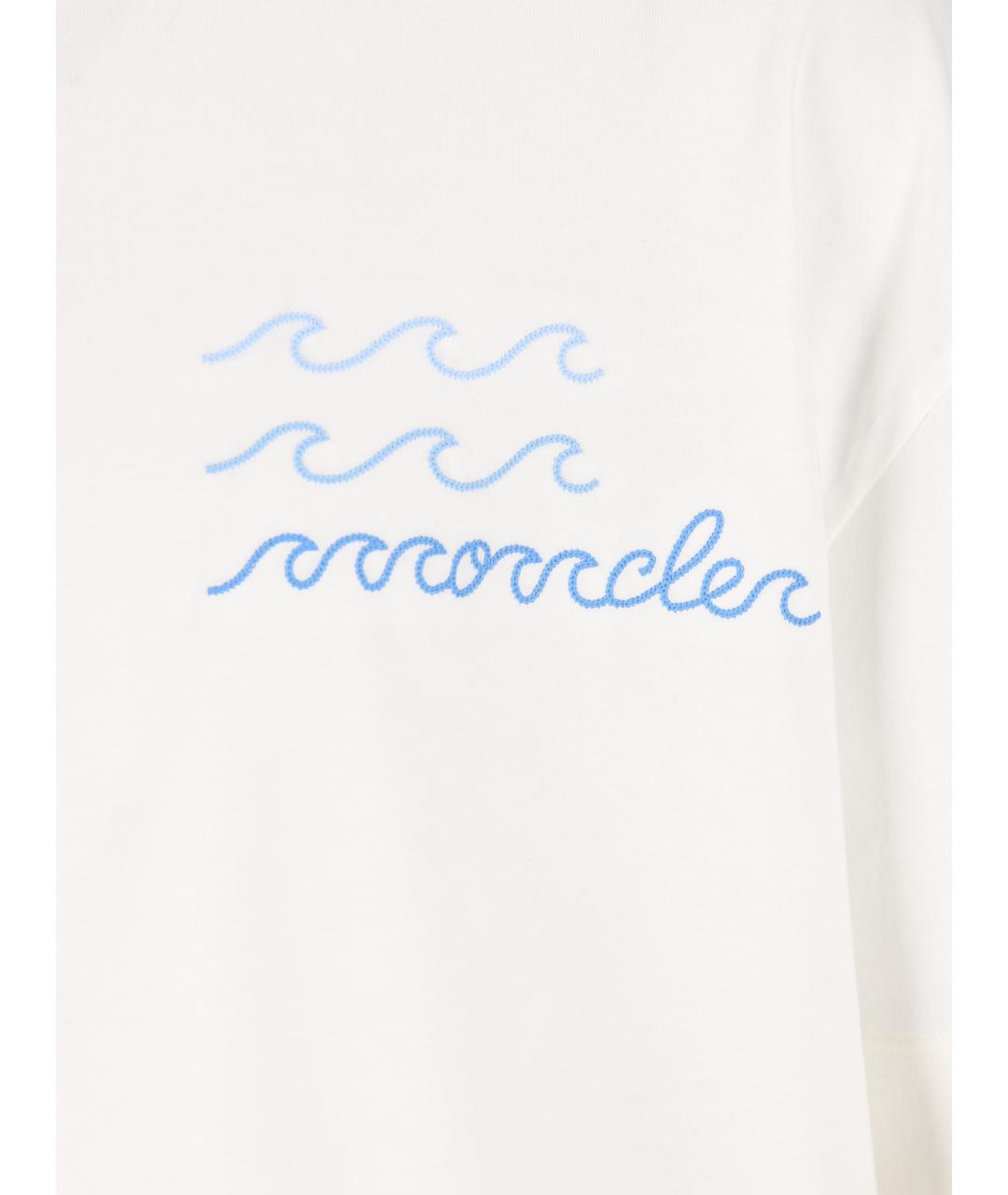 MONCLER KIDS Белый хлопковый детская футболка / топ, фото 3