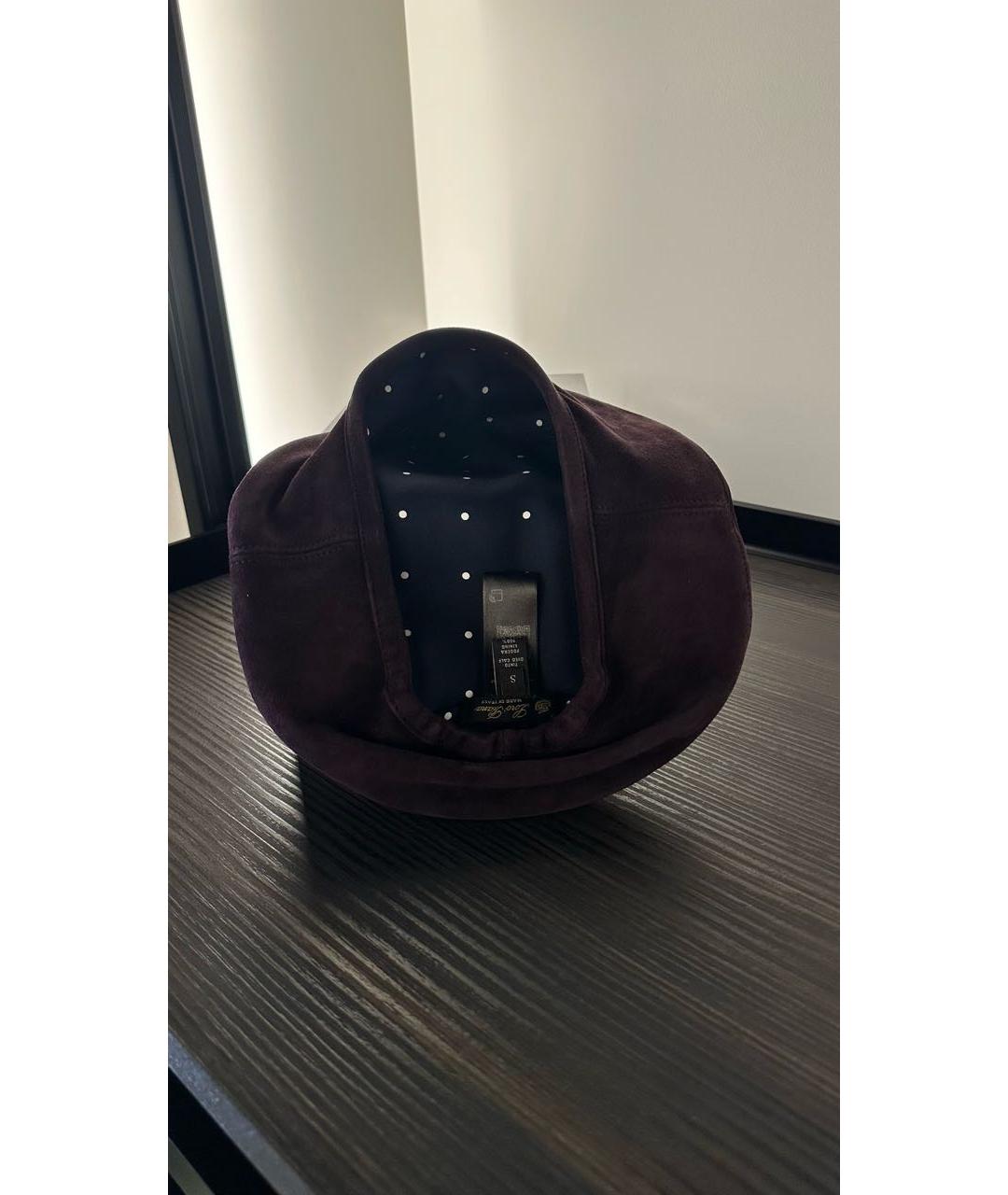 LORO PIANA Фиолетовая кожаная кепка, фото 5