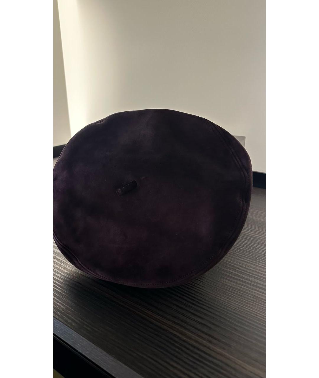 LORO PIANA Фиолетовая кожаная кепка, фото 6