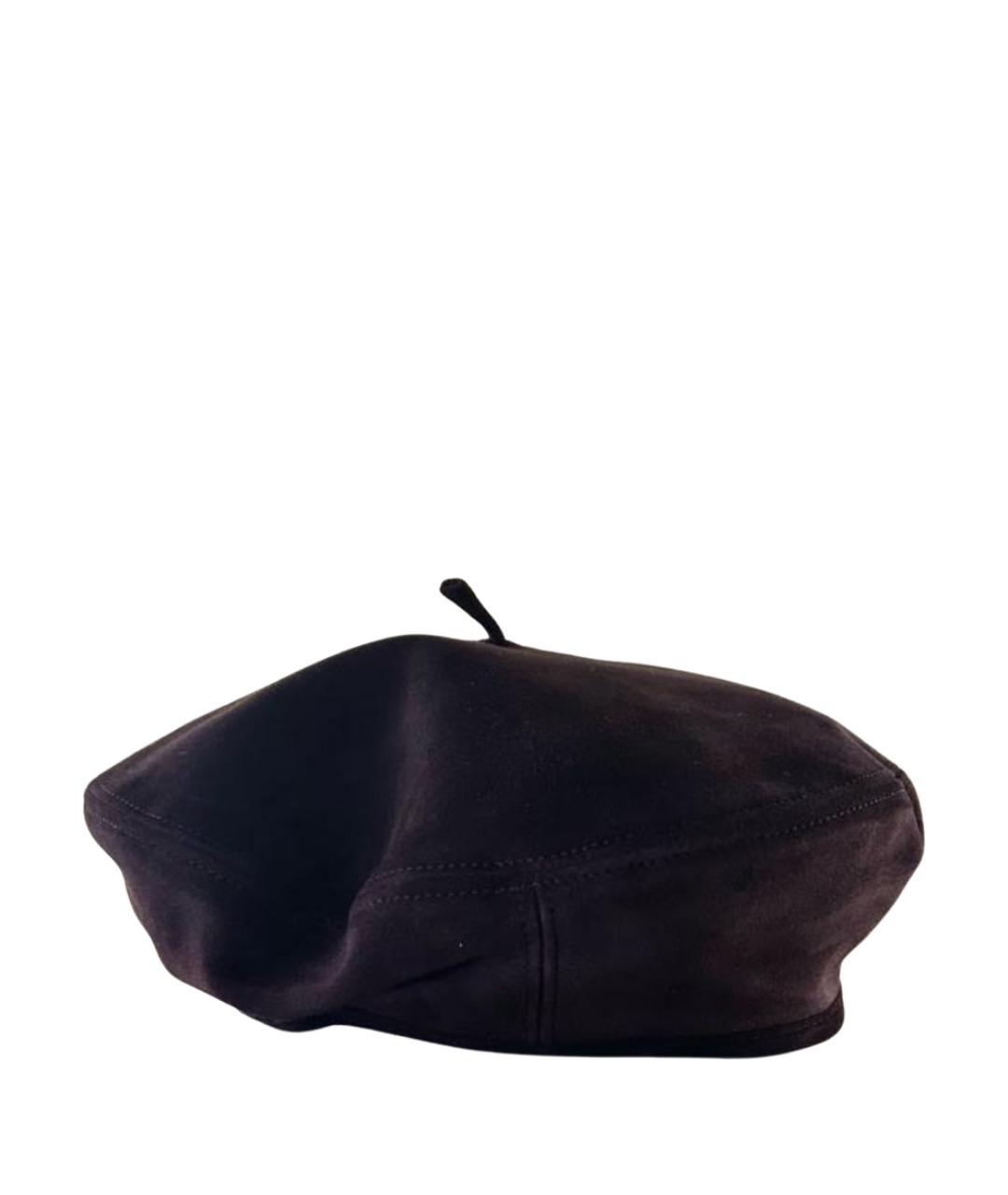 LORO PIANA Фиолетовая кожаная кепка, фото 1
