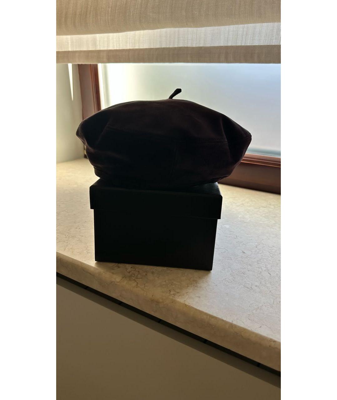 LORO PIANA Фиолетовая кожаная кепка, фото 7