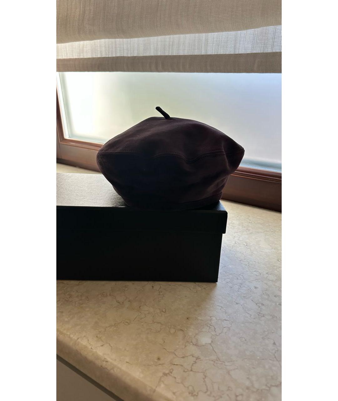 LORO PIANA Фиолетовая кожаная кепка, фото 3