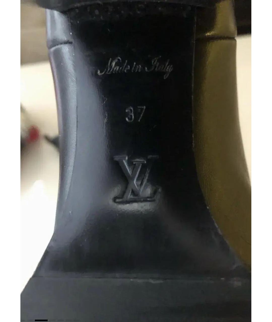 LOUIS VUITTON Черные кожаные ботильоны, фото 5