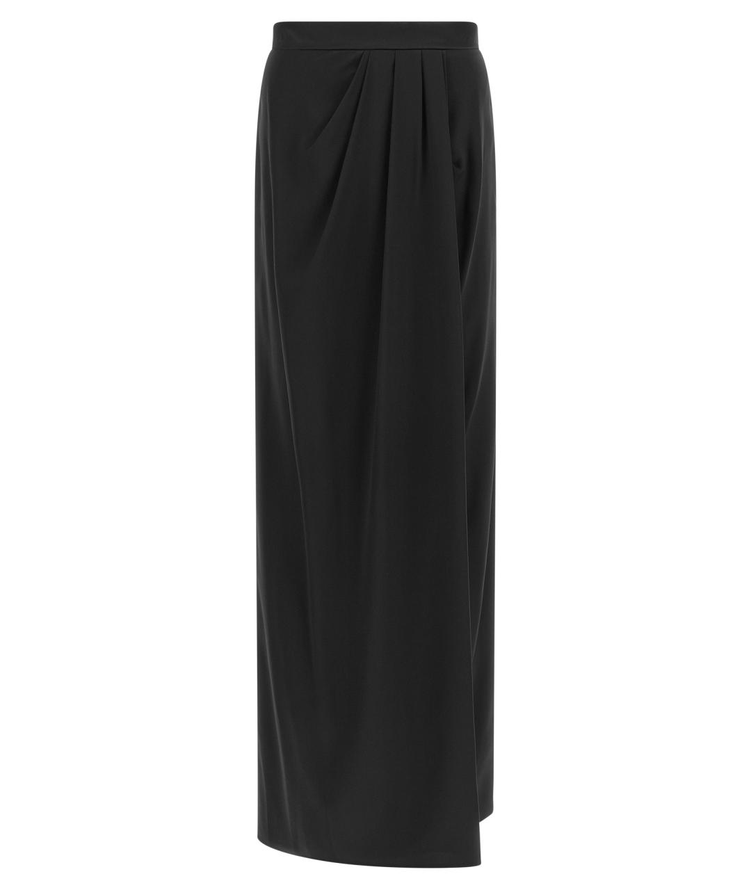 MAX MARA Черная шелковая юбка макси, фото 1