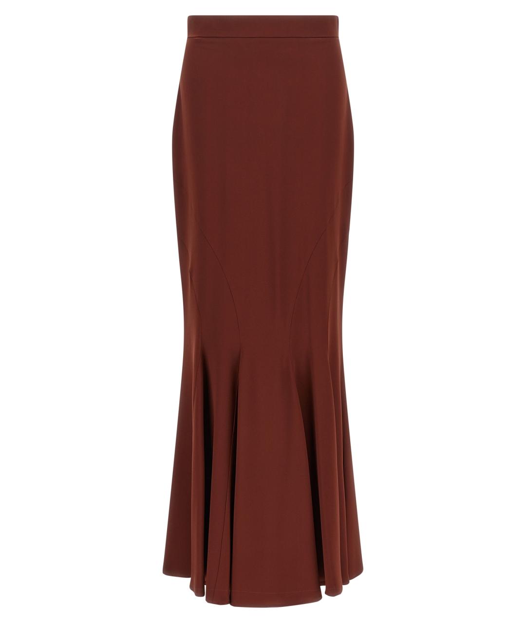 MAX MARA Коричневая шелковая юбка макси, фото 1
