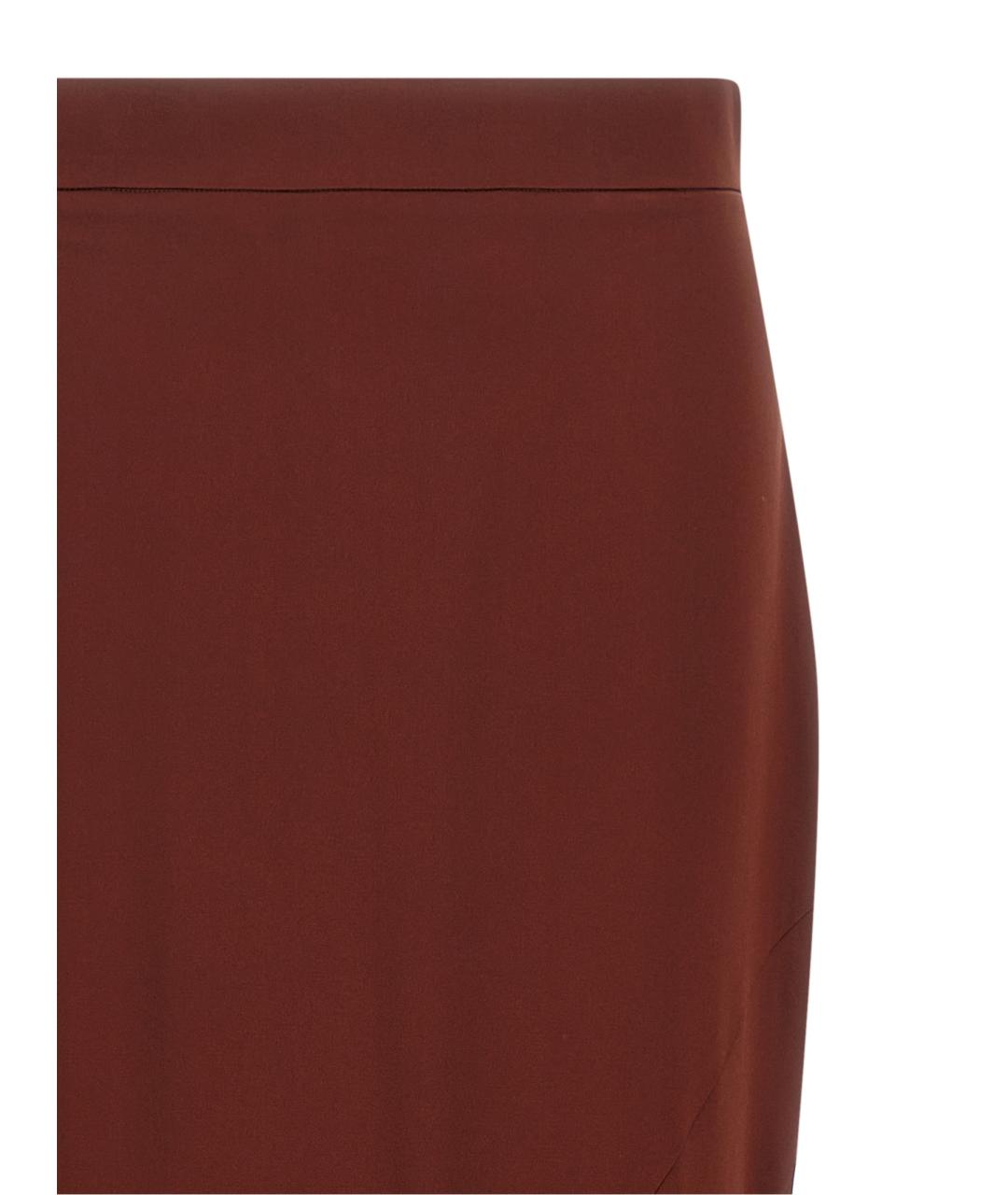 MAX MARA Коричневая шелковая юбка макси, фото 3
