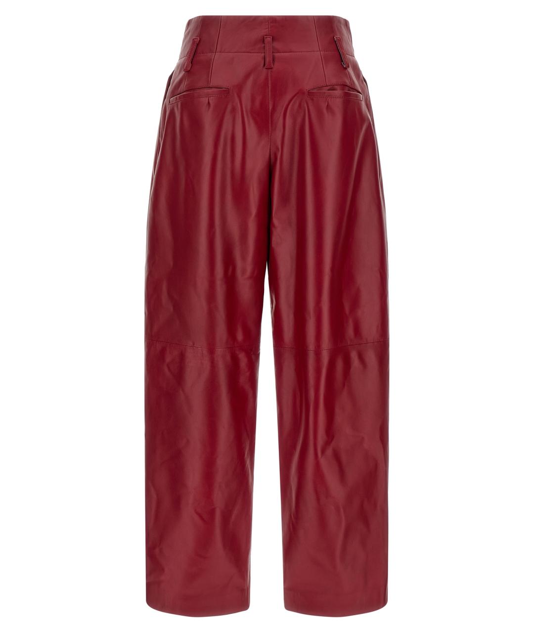 ALBERTA FERRETTI Красные полиэстеровые прямые брюки, фото 2