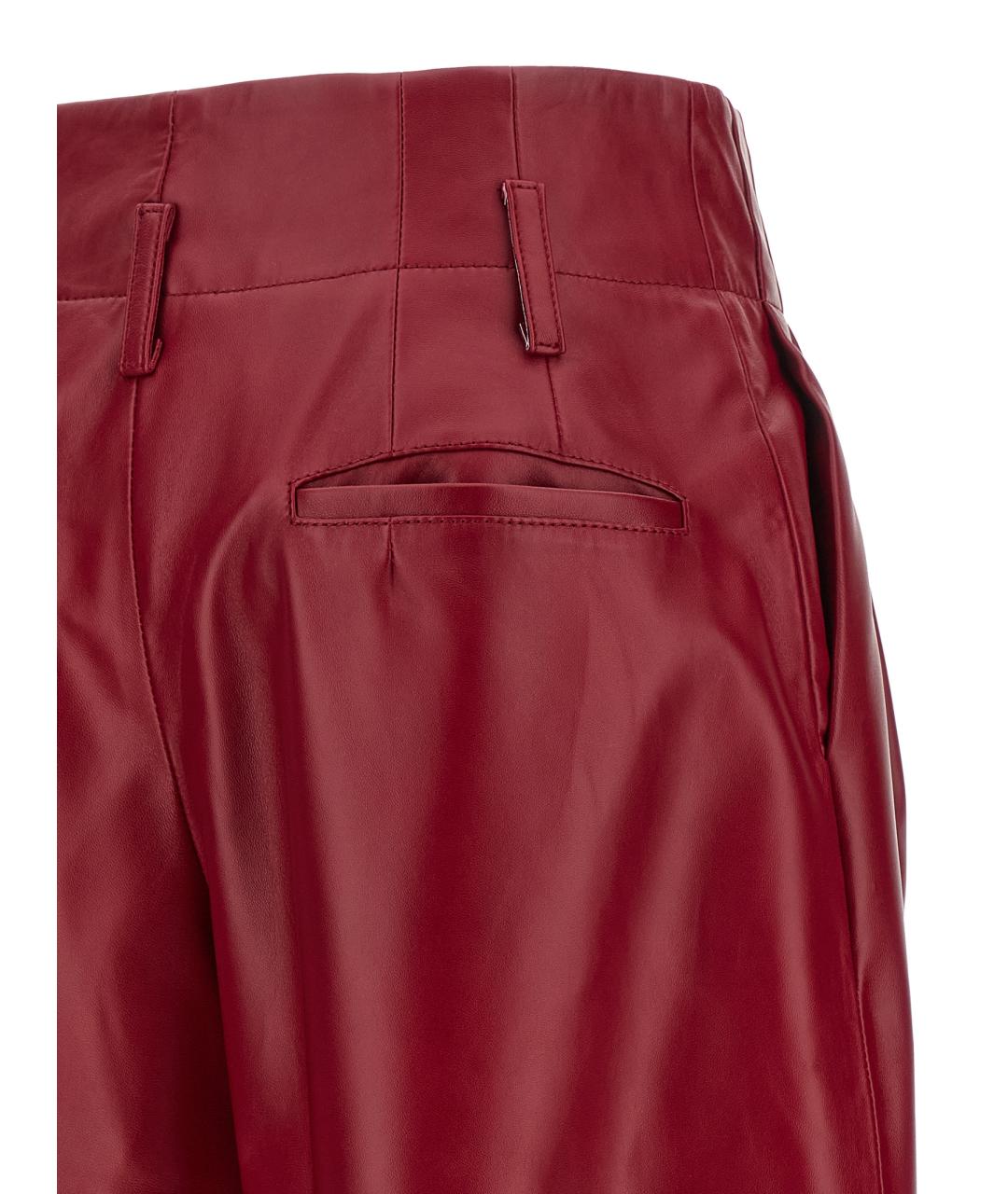 ALBERTA FERRETTI Красные полиэстеровые прямые брюки, фото 4