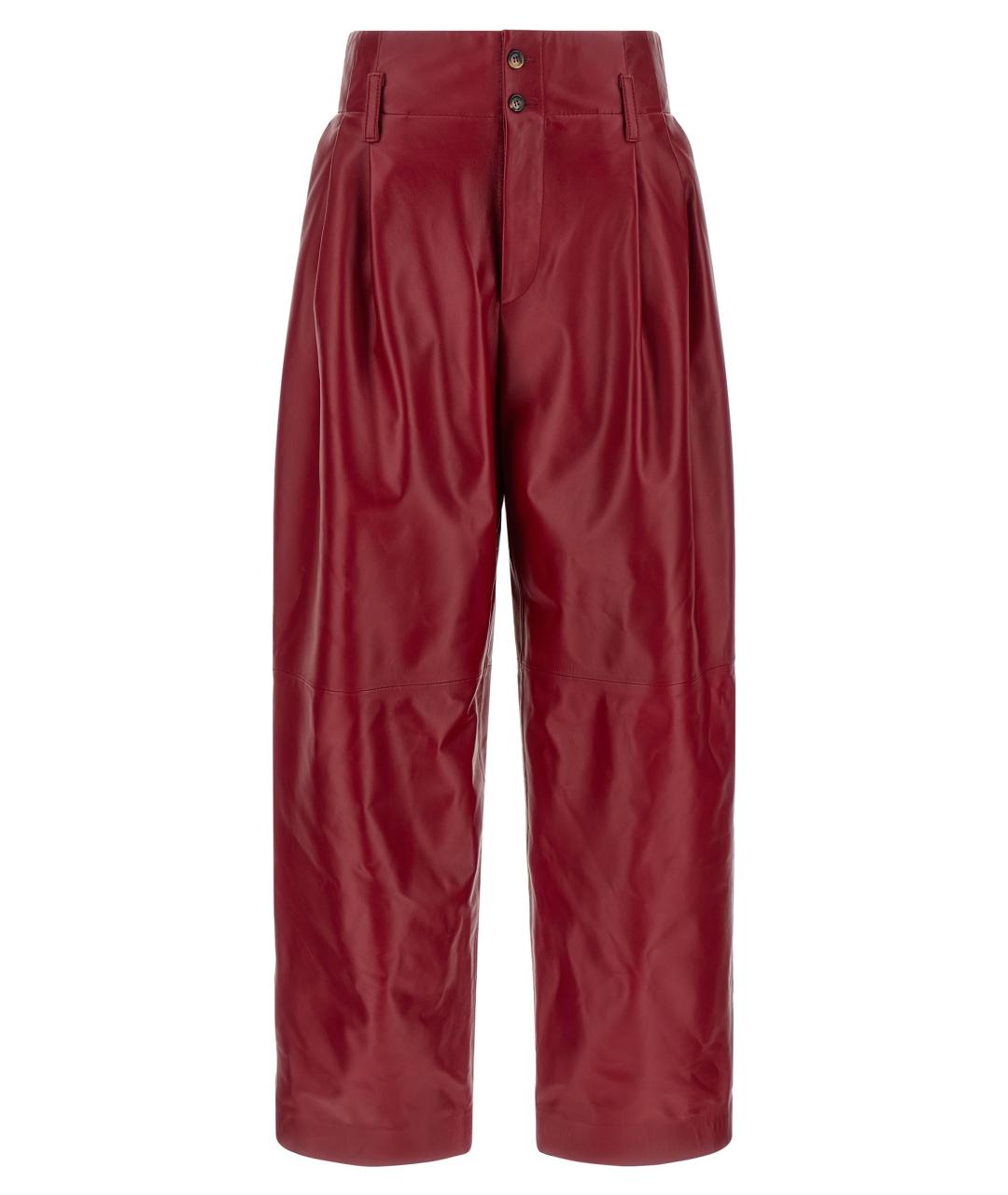 ALBERTA FERRETTI Красные полиэстеровые прямые брюки, фото 1