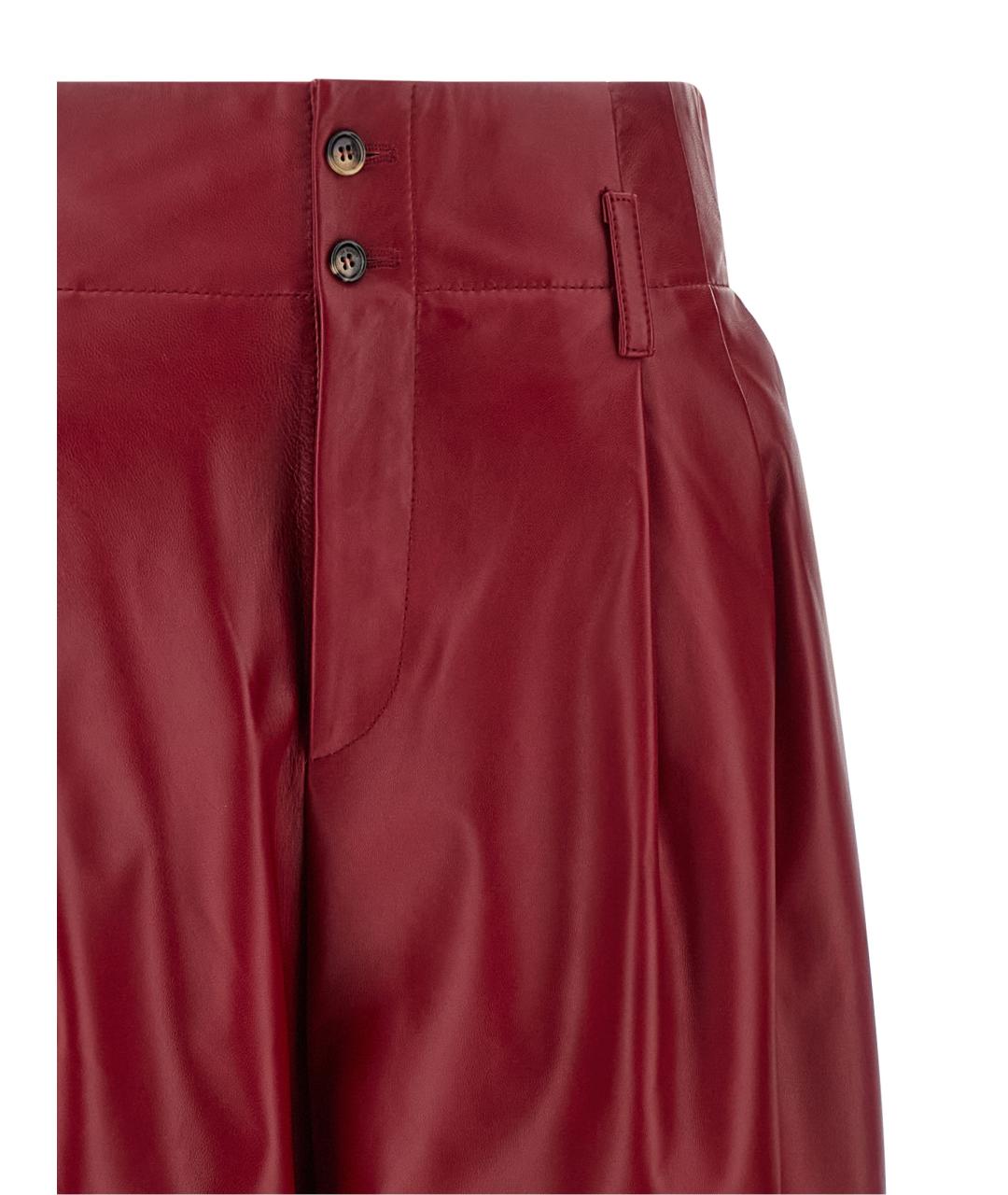 ALBERTA FERRETTI Красные полиэстеровые прямые брюки, фото 3