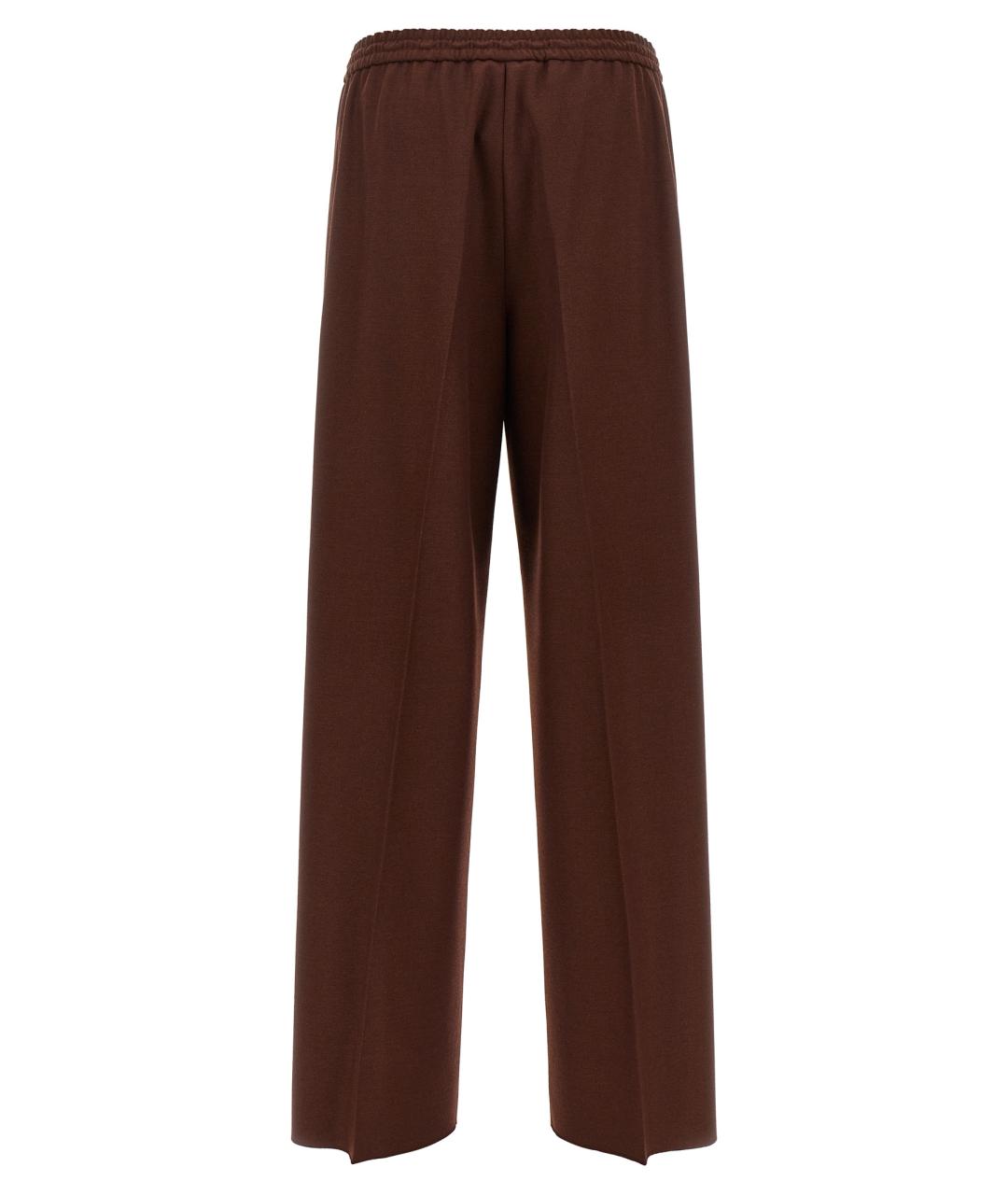 MAX MARA Коричневые шерстяные прямые брюки, фото 2
