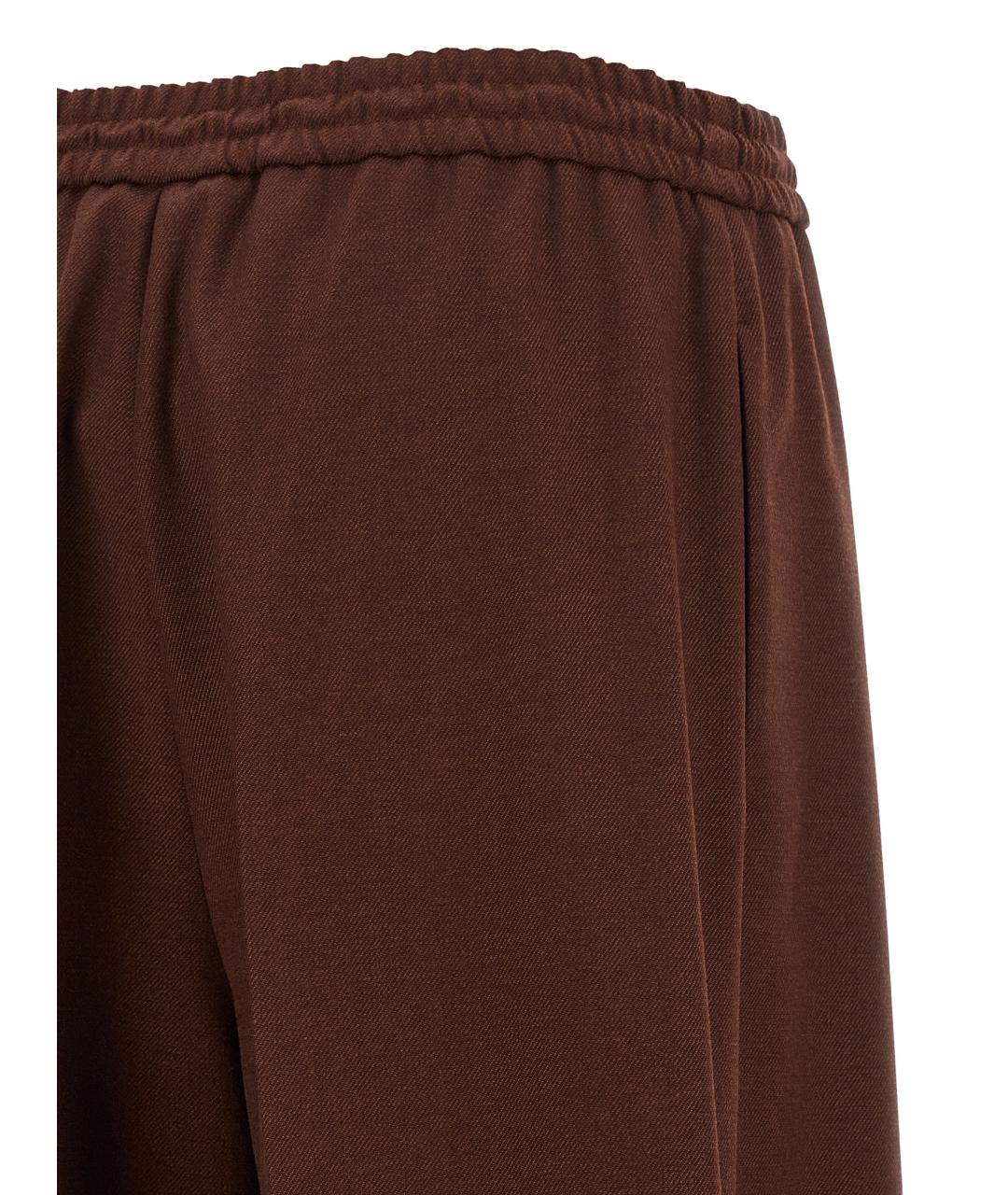 MAX MARA Коричневые шерстяные прямые брюки, фото 4