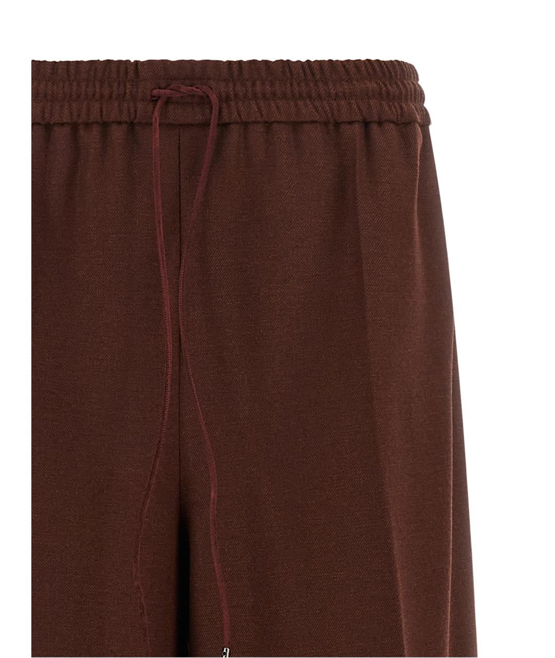 MAX MARA Коричневые шерстяные прямые брюки, фото 3