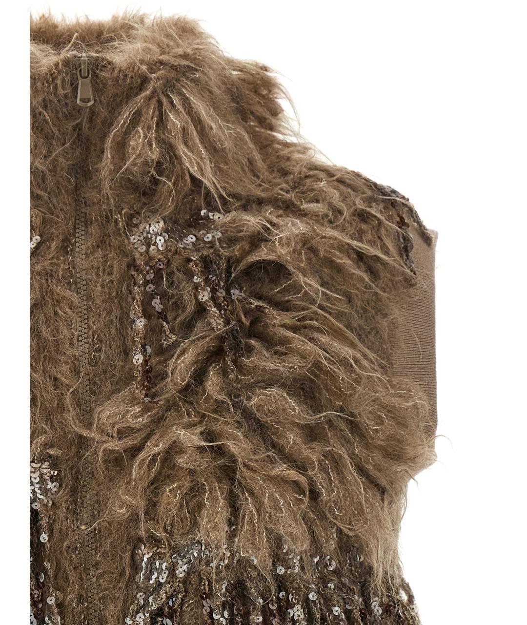 BRUNELLO CUCINELLI Коричневая шерстяная жилетка, фото 3