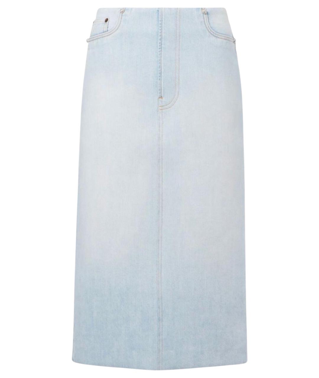 ACNE STUDIOS Голубая хлопковая юбка миди, фото 1