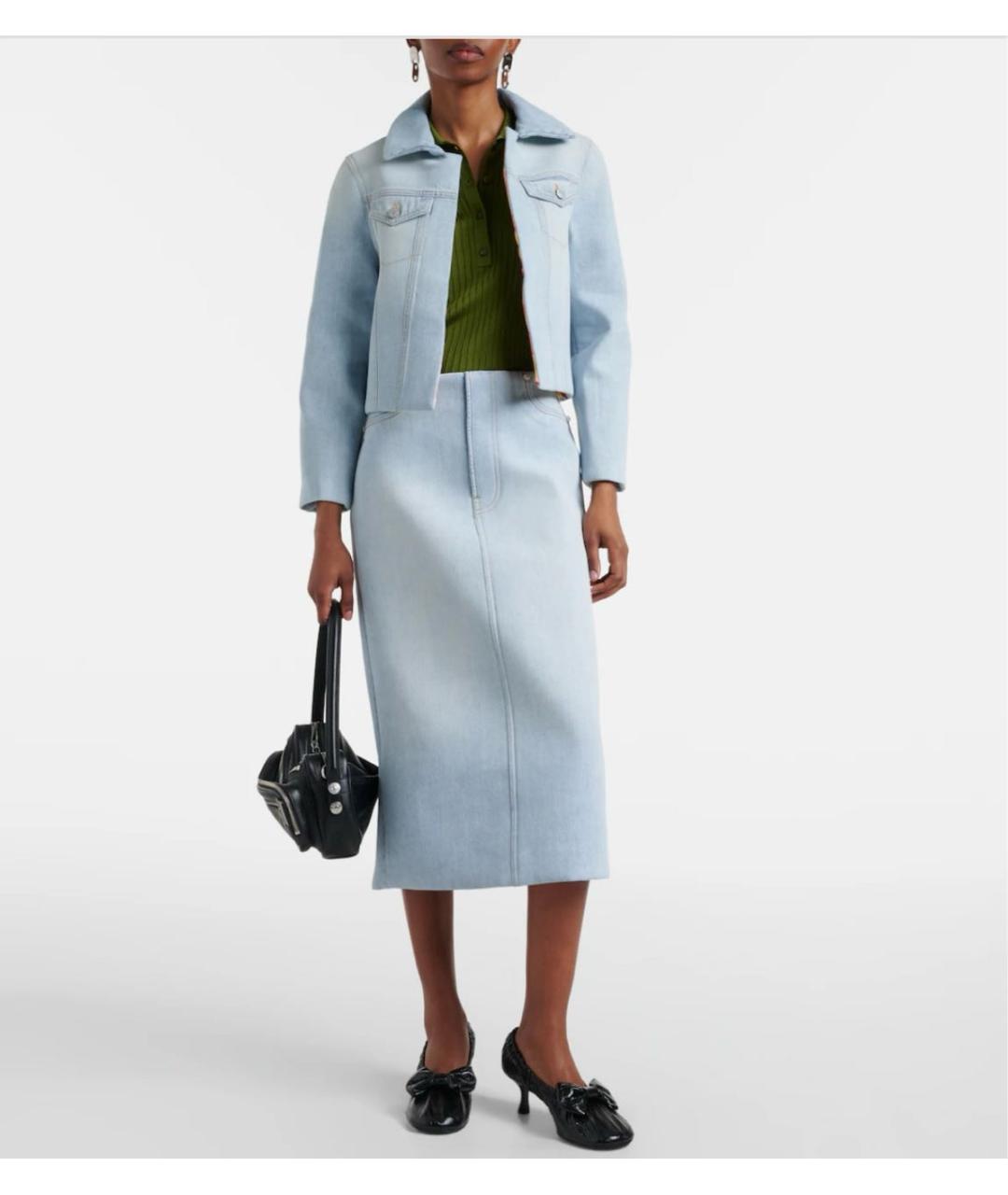 ACNE STUDIOS Голубая хлопковая юбка миди, фото 7
