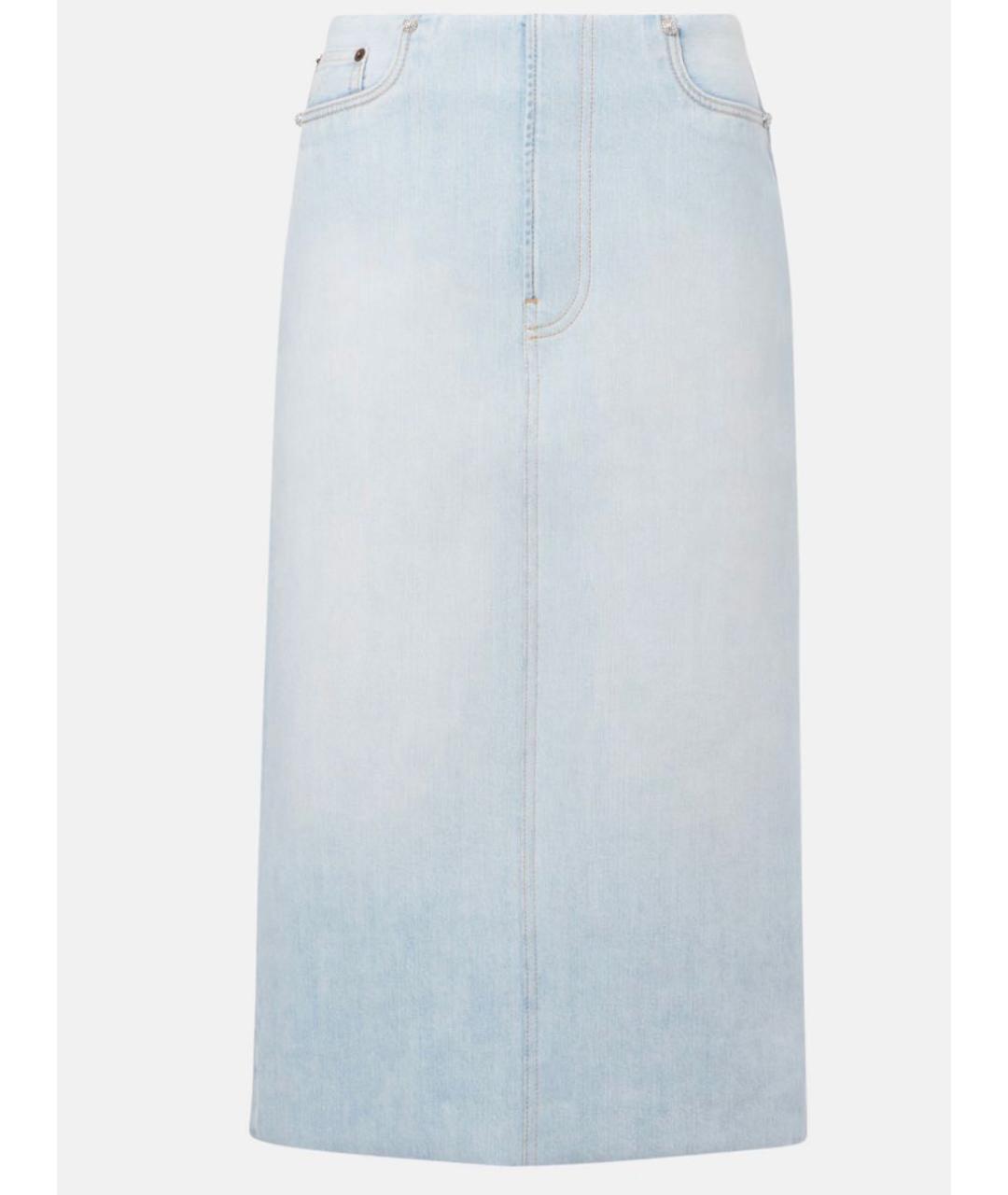 ACNE STUDIOS Голубая хлопковая юбка миди, фото 9