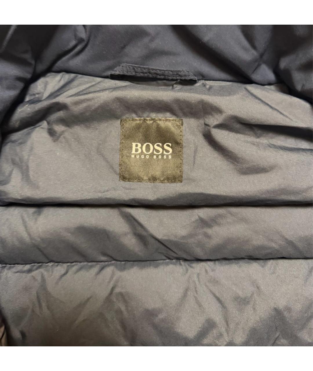 HUGO BOSS Темно-синий полиэстеровый пуховик, фото 3