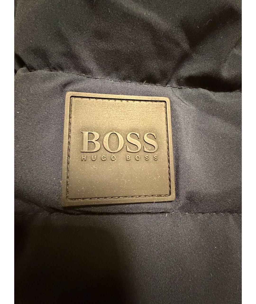 HUGO BOSS Темно-синий полиэстеровый пуховик, фото 4