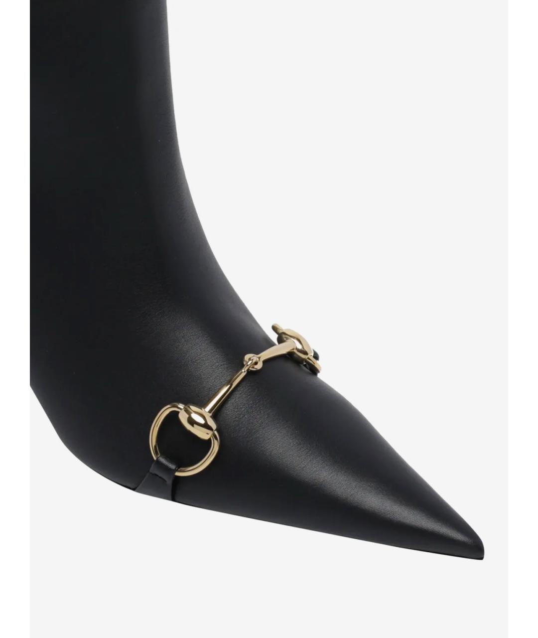 GUCCI Черные кожаные сапоги, фото 4