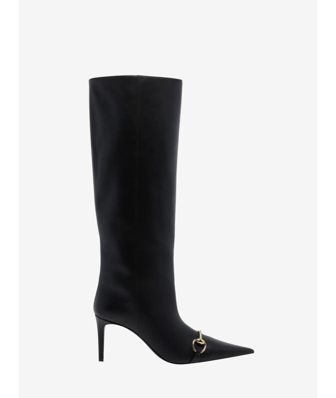 GUCCI Черные кожаные сапоги, фото 5
