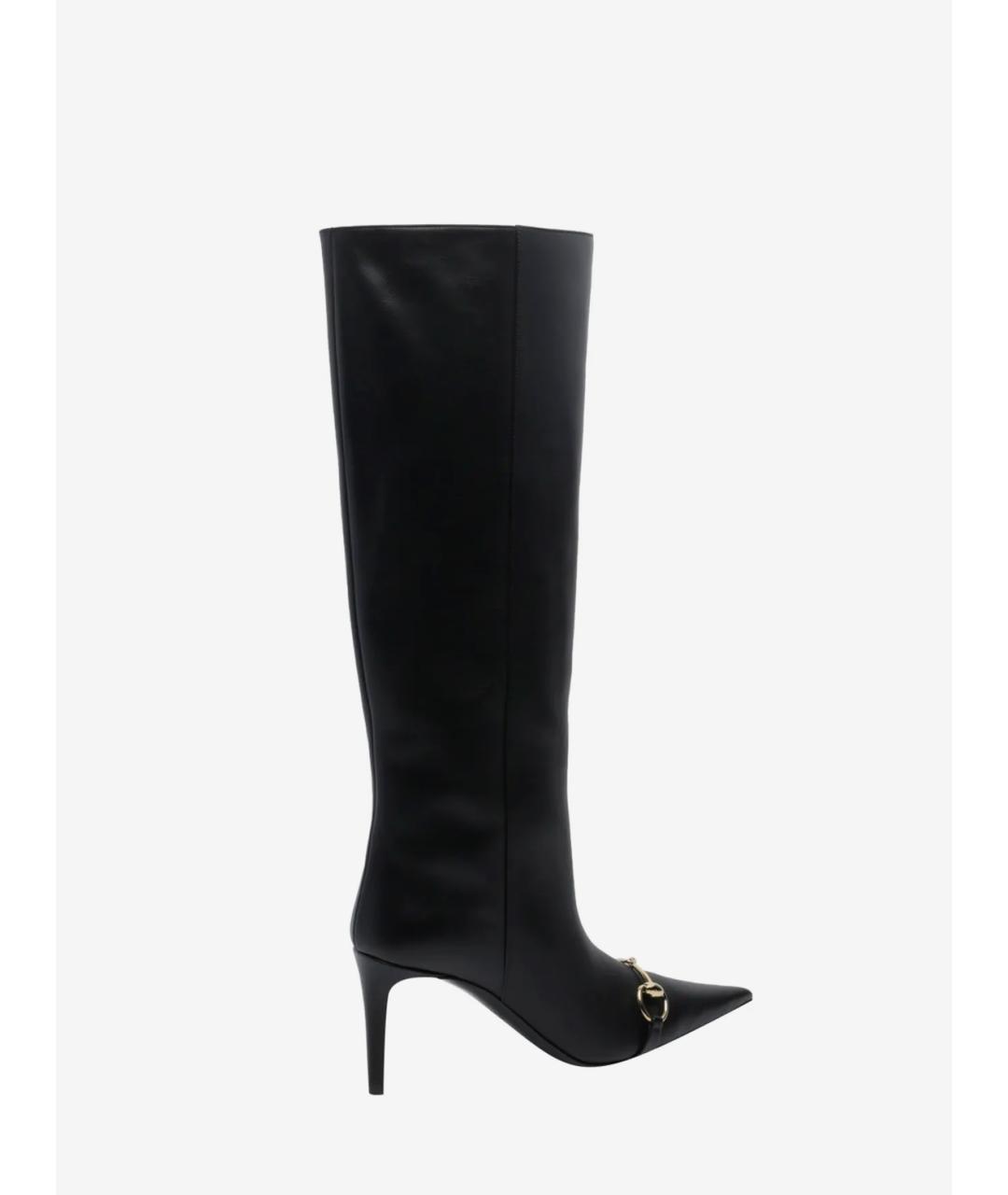 GUCCI Черные кожаные сапоги, фото 3