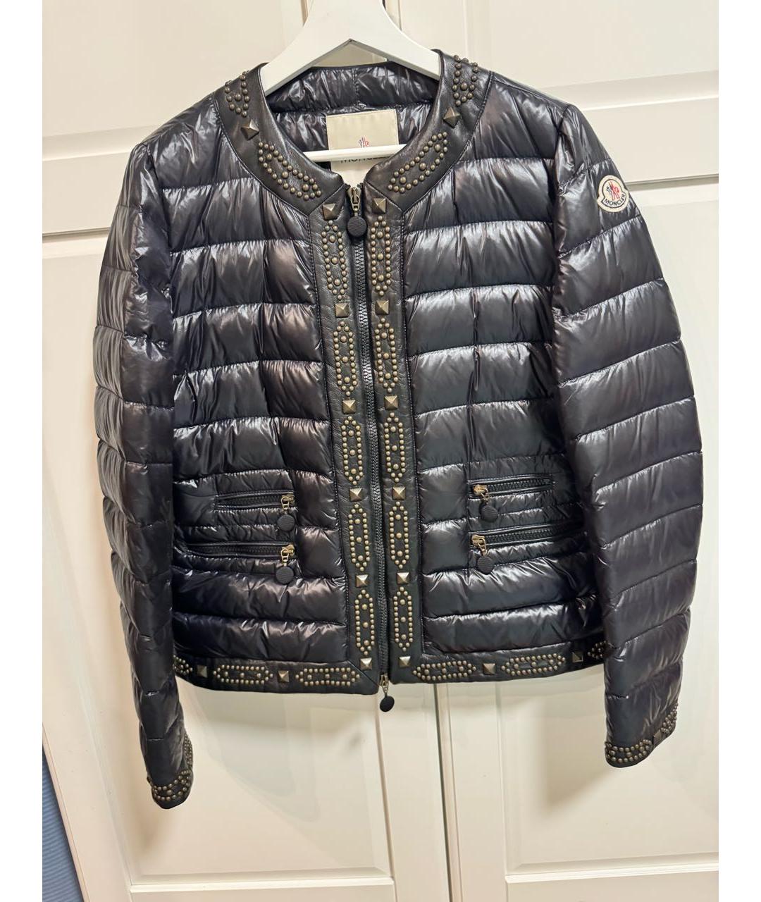 MONCLER Черная полиэстеровая куртка, фото 6