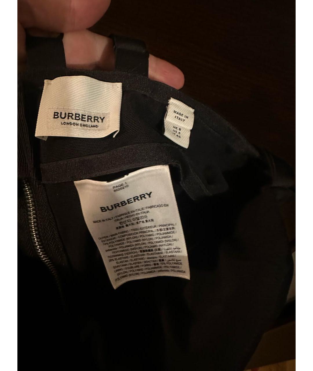 BURBERRY Черное полиэстеровое коктейльное платье, фото 3