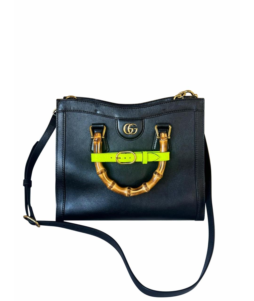 GUCCI Черная кожаная сумка тоут, фото 1