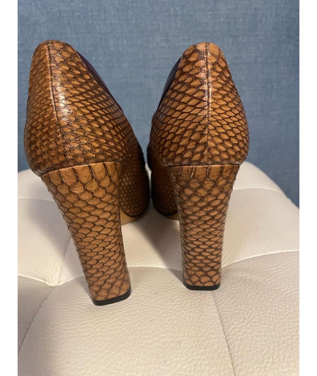 ETRO Коричневые туфли из кожи питона, фото 4