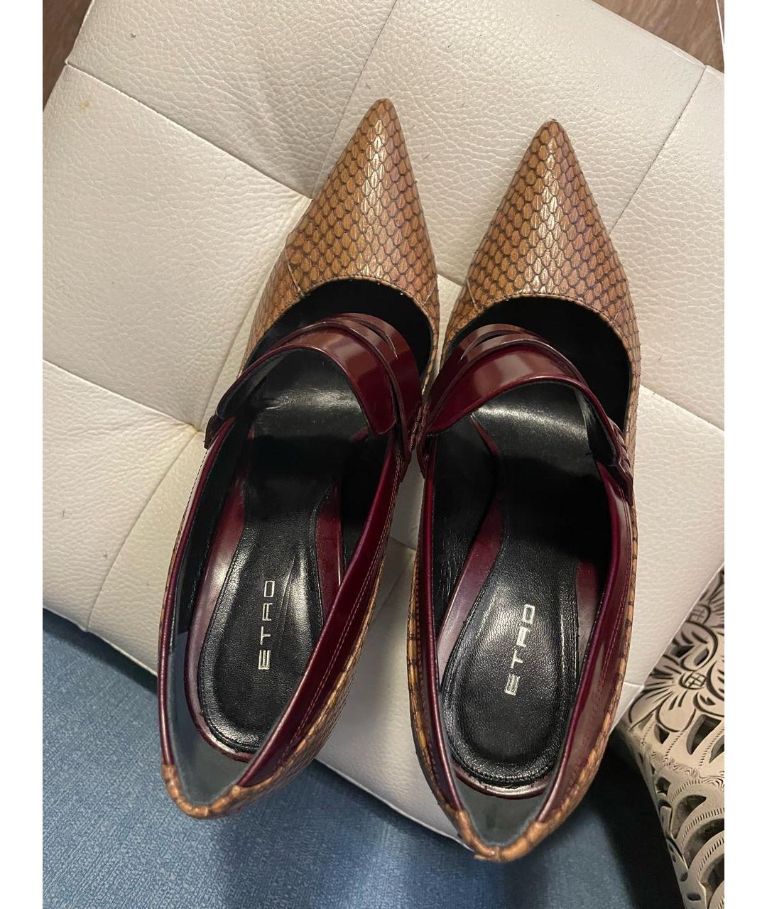 ETRO Коричневые туфли из кожи питона, фото 3