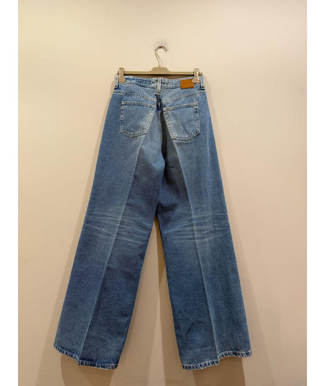 AG JEANS Синие хлопковые прямые джинсы, фото 5