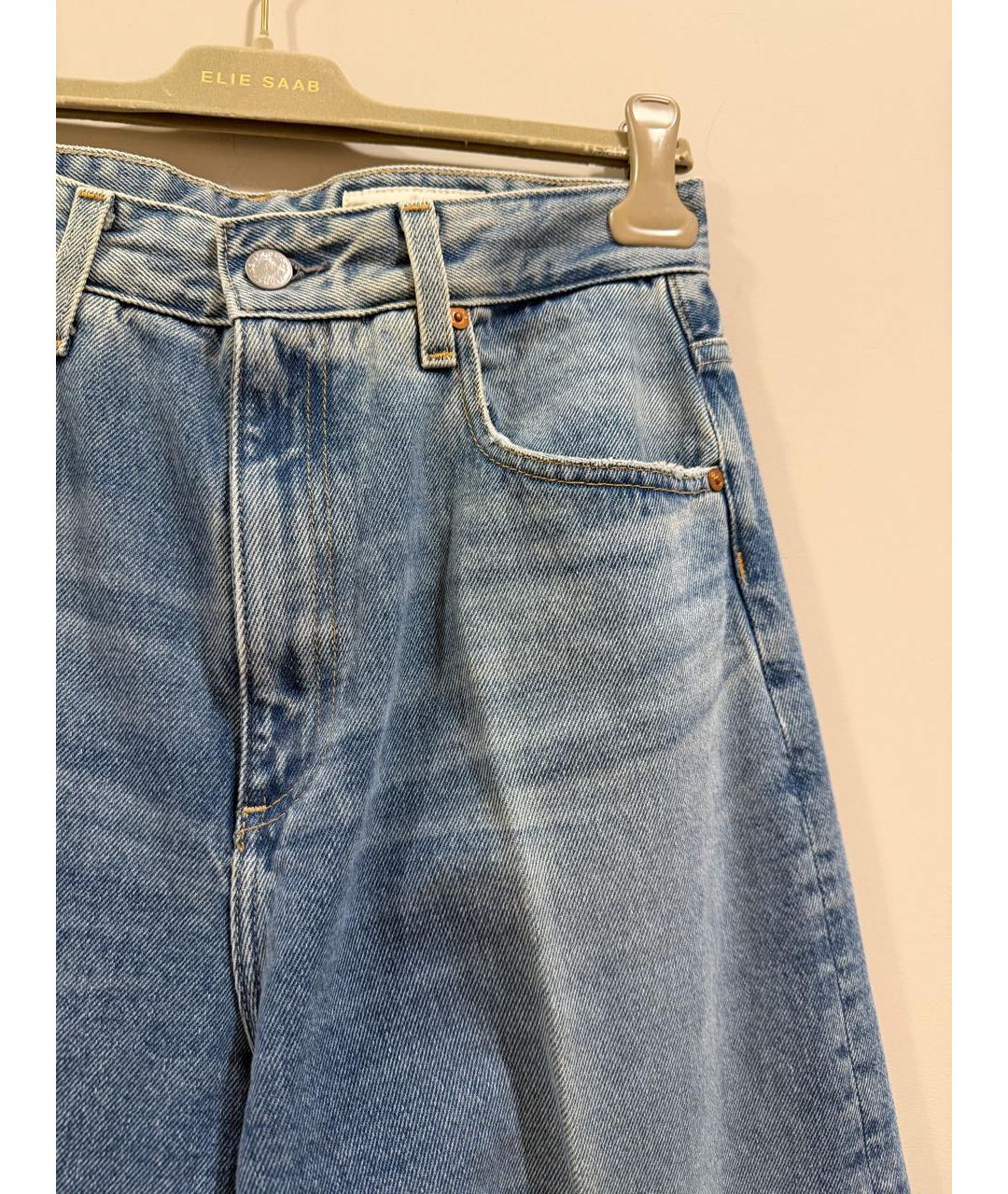 AG JEANS Синие хлопковые прямые джинсы, фото 2