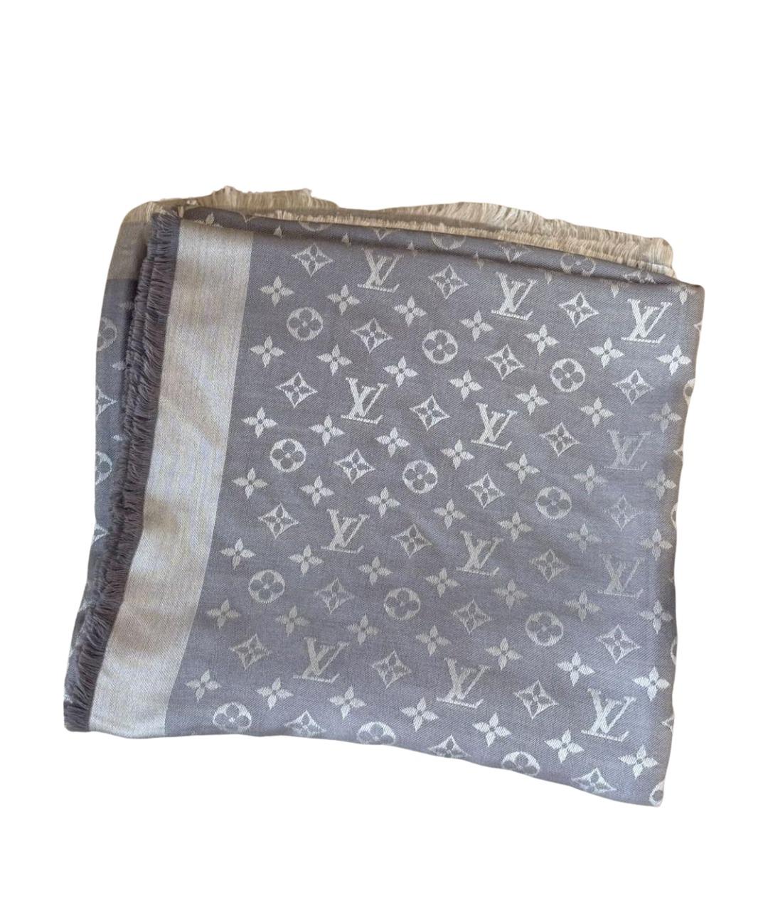 LOUIS VUITTON Серый платок, фото 1