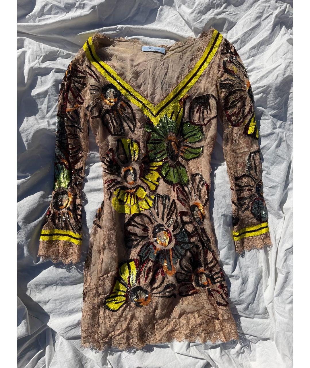 BLUMARINE Мульти полиамидовое вечернее платье, фото 6