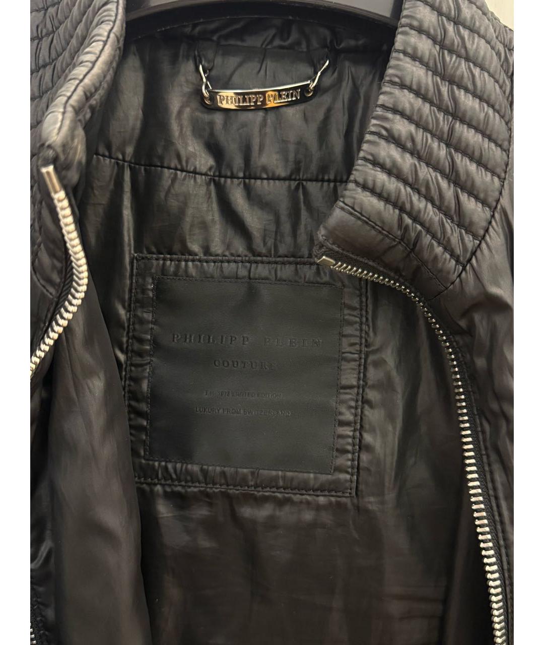 PHILIPP PLEIN Черный полиэстеровый пуховик, фото 6