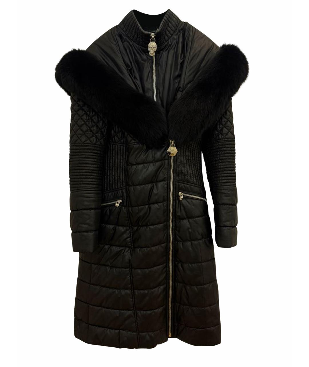 PHILIPP PLEIN Черный полиэстеровый пуховик, фото 1