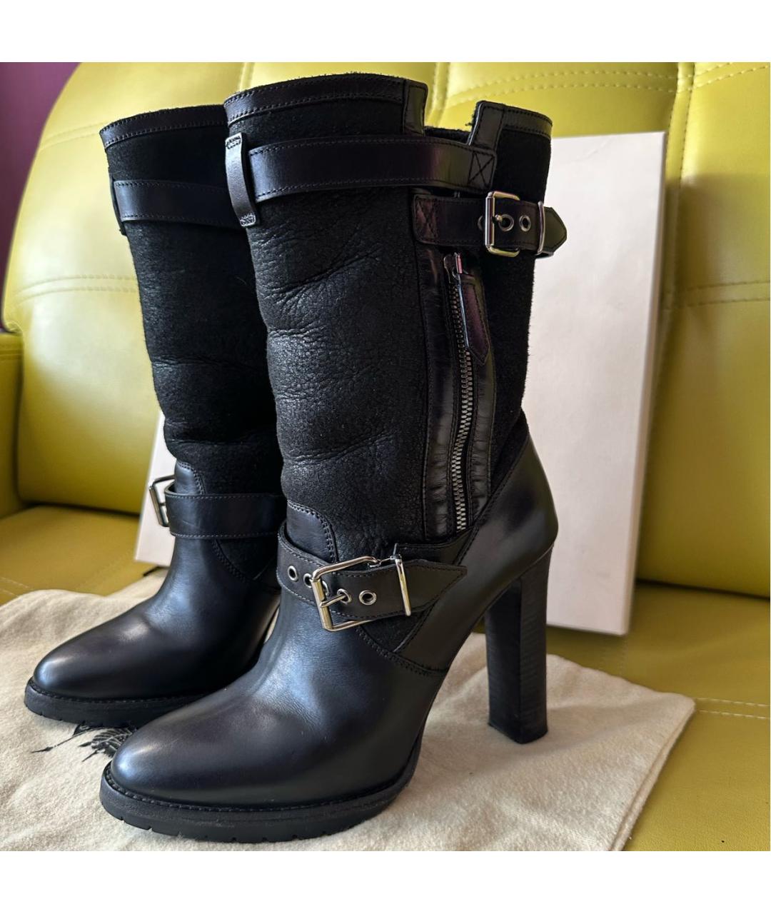 BURBERRY Черные кожаные ботильоны, фото 3
