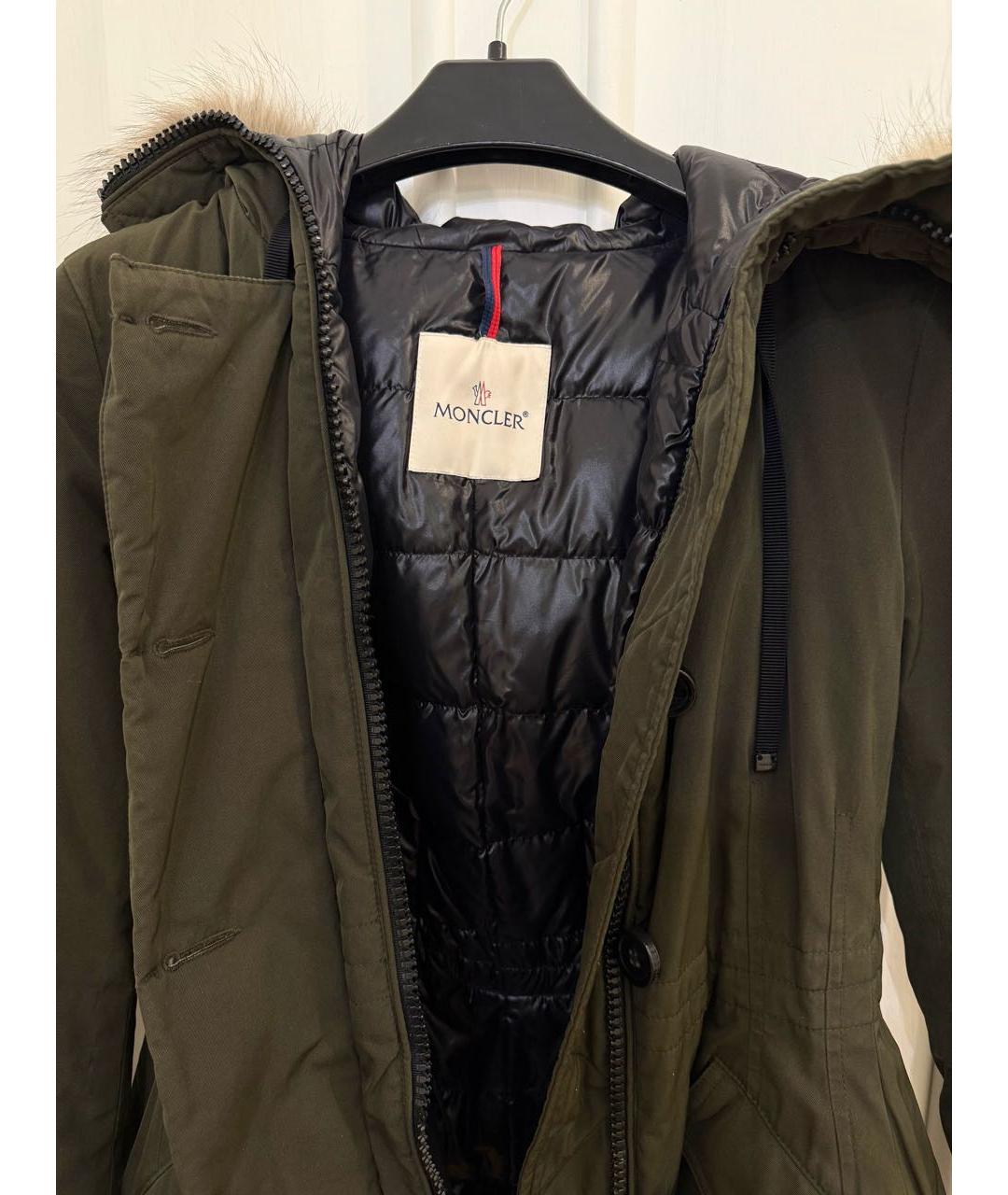 MONCLER Хаки полиамидовая парка, фото 3